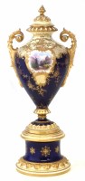 Lot 76 - Coalport porcelain two handled urn with cover