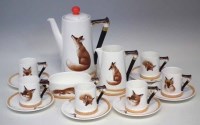 Lot 129 - Royal Doulton fox coffee set.