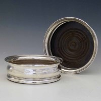 Lot 158 - Pair of silver wine coasters Wall & Hayne, London