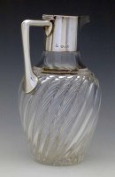 Lot 159 - Silver mounted claret jug, cut glass baluster