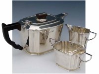Lot 167 - Three piece silver tea set.