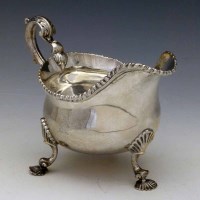 Lot 168 - Victorian silver sauce boat 14oz, 2dwt.