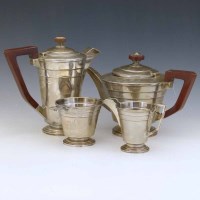 Lot 183 - Four piece silver Art Deco tea set.