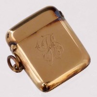 Lot 185 - 15ct (625) gold vesta case