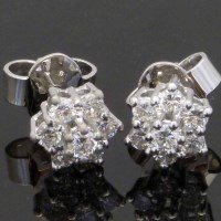 Lot 193 - Cluster diamond earrings