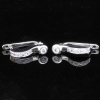 Lot 222 - 18ct white gold diamond earrings
