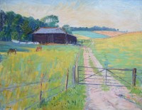 Lot 268 - Frederick Gore, The Black Barn, oil.