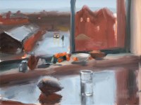 Lot 278 - Liam Spencer, Untitled - View from Manchester studio, in Blue, oil.