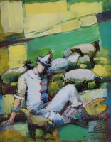Lot 280 - Bohuslav Barlow (1947-), Green Pastures, acrylic.