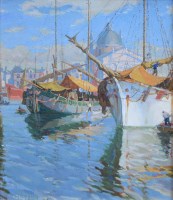 Lot 287 - Cyril Lavenstein, Venice, oil on board.