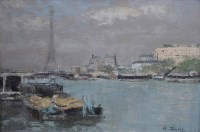 Lot 290 - H. Déziré, La Seine à Passy, oil.