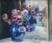 Lot 307 - Owen Bowen, Anemones, oil.