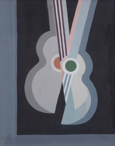 Lot 355 - Trevor Grimshaw, Guitar, gouache.