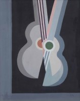 Lot 355 - Trevor Grimshaw, Guitar, gouache.