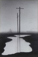 Lot 356 - Trevor Grimshaw, Telegraph Poles, graphite.