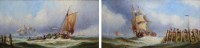 Lot 408 - C.J. De Lacey, Shipping in rough seas, oil (2).