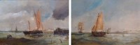 Lot 409 - John Mundell, North Yorkshire coastal scenes, oil (2).