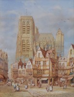 Lot 432 - Henry Schaefer, Abbeville, Normandy, watercolour.