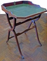 Lot 468 - Edwardian mahogany campaign table