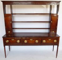 Lot 498 - 18th century oak dresser with rack.