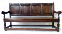 Lot 507 - 18th century oak settle