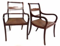 Lot 525 - Pair of Anglo Indian rosewood open arm carvers