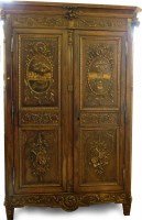 Lot 528 - 19th century French walnut armoire