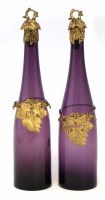 Lot 88 - Pair of purple glass decanters