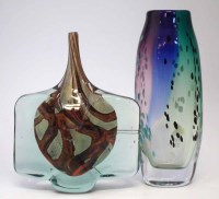 Lot 96 - Mdina Axe Head glass vase, etched signature to