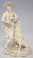 Lot 130 - Biscuit porcelain figure probably Rockingham