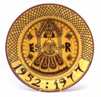 Lot 153 - Bennett Cooper, Elizabeth II Silver Jubilee Anniversary slipware charger.