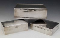Lot 260 - Three silver cigar and cigarette boxes.