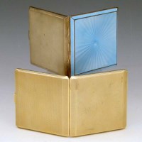 Lot 320 - 9ct gold cigarette case and a guilloche enamel