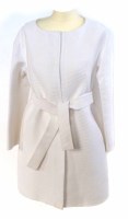 Lot 370 - White Chloe ribbed dress coat with zip