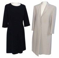 Lot 382 - Hugo Boss long white jacket and a Hugo Boss black dress