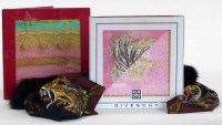 Lot 471 - A Gucci silk and black vulpes fur scarf etc.
