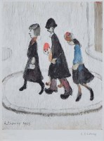 Lot 587 - After L.S. Lowry, The Family, signed limited edition print.