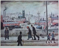 Lot 591 - After L.S. Lowry, View of a Town, signed print.