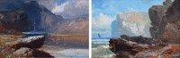 Lot 605 - C. Roe, The Devil's Kitchen, North Wales and On the Devon Coast, oil (2).