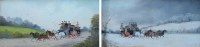 Lot 624 - Phillip H. Rideout, Coaching scenes, oil (2).