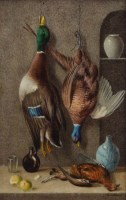 Lot 626 - William Cruickshank, Study of dead game in a larder, oil.