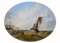 Lot 628 - Follower of Clarkson Stanfield, Coastal scene, oil.