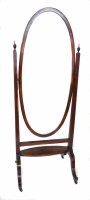 Lot 684 - Edwardian mahogany framed cheval mirror
