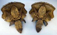 Lot 685 - Pair of Victorian gesso wall brackets modelled in the form of foxgloves, 28cm high.