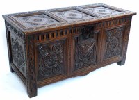 Lot 725 - Jacobean oak panelled chest