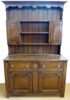 Lot 732 - Reproduction 18th century design oak dresser