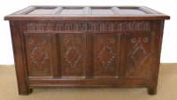 Lot 734 - 18th century oak joint chest