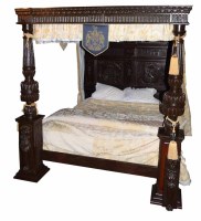 Lot 744 - Jacobean style four poster bed