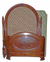 Lot 755 - Victorian figured walnut half tester bed