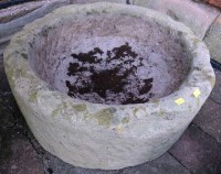 Lot 789 - Circular stone trough 51cm diameter and 22cm